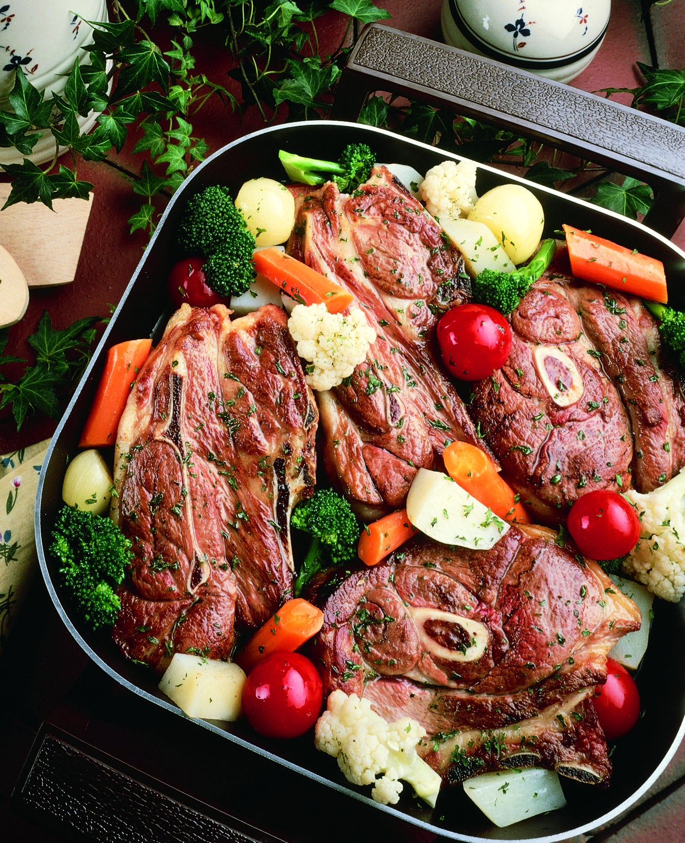 Vegetable Lamb Chop Skillet Dinner