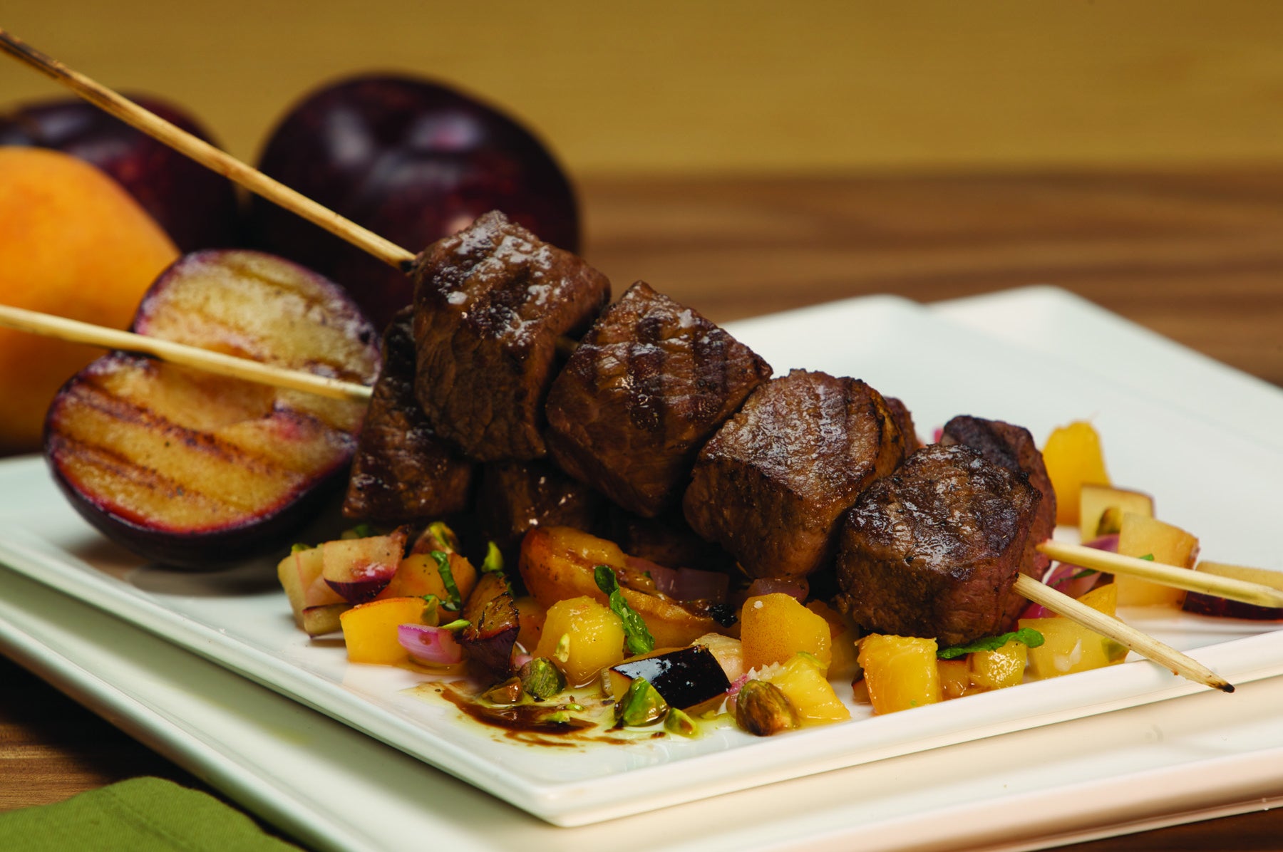 Moroccan-Spiced Lamb Kabobs with Fruit Chutney