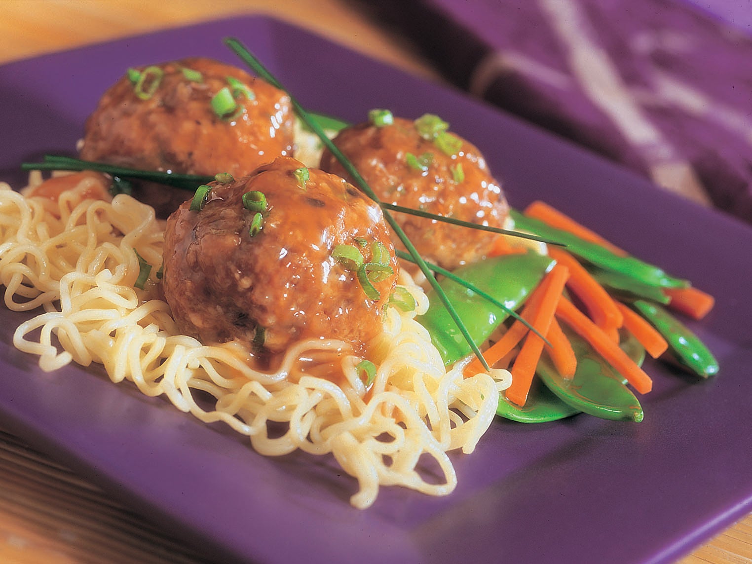 Asian Veal Meatballs with Noodles