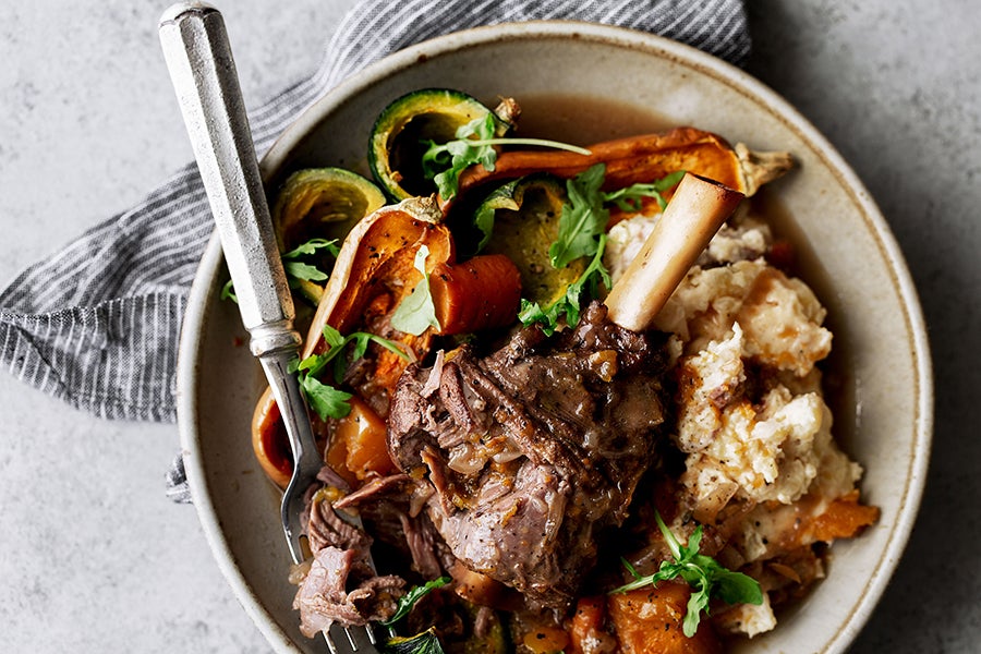 Red Wine-Braised Lamb Shanks with Butternut Squash