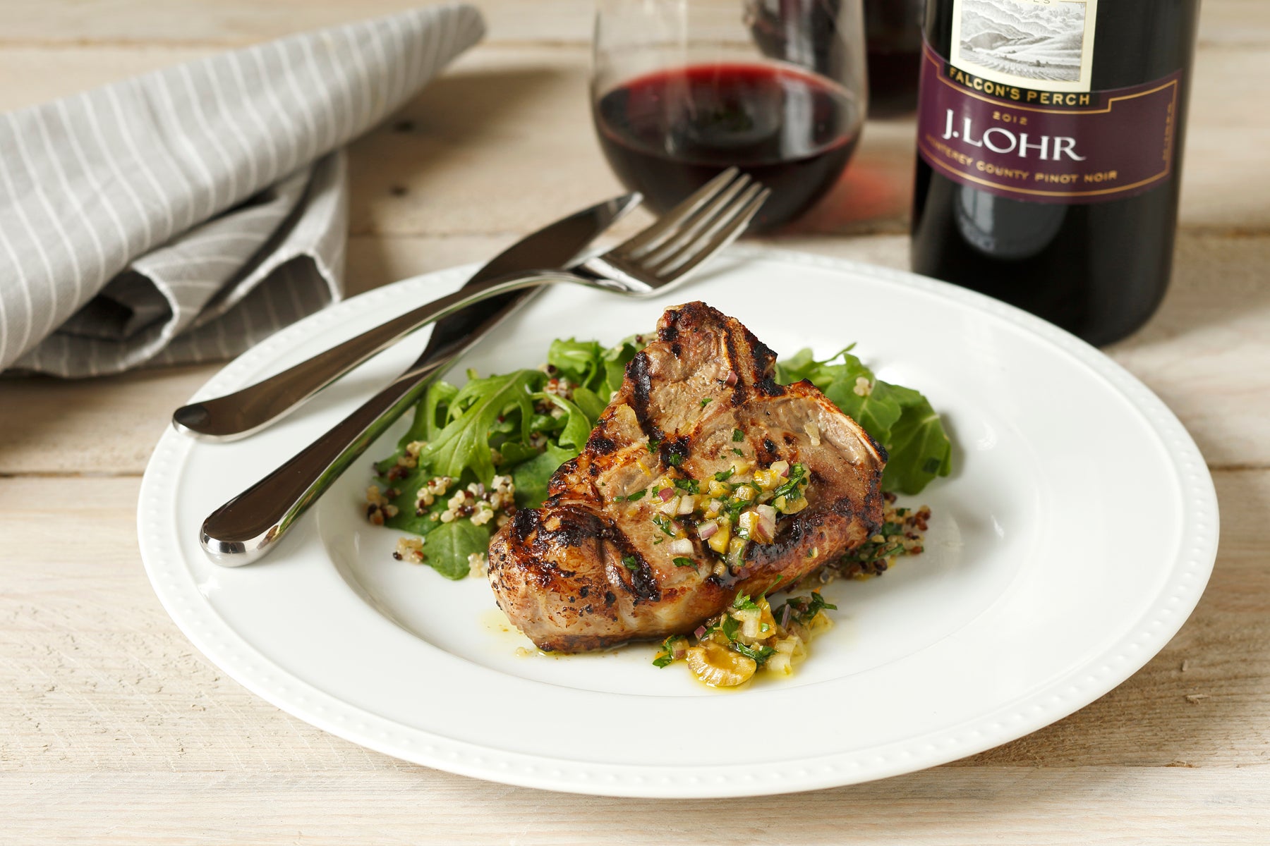 Grilled Lamb Loin Chops with Orange & Olive