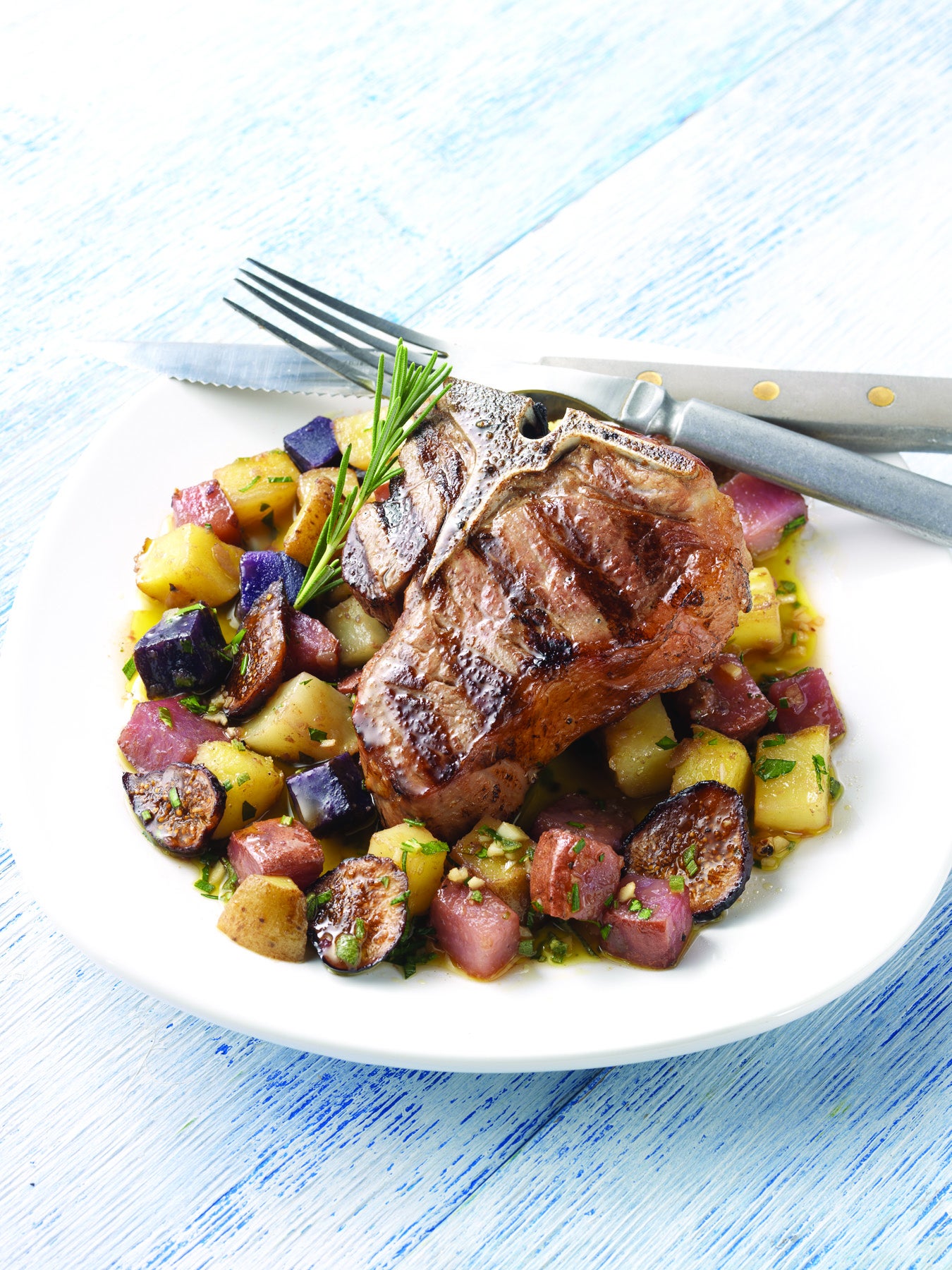 Grilled American Lamb Chops with Marinated Colorado Potatoes