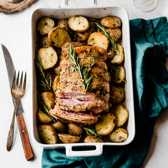 American Lamb Roast with Herbed Garlic Butter Potatoes