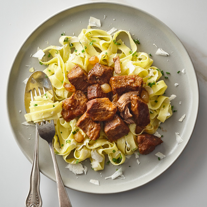 Braised Veal on a Bed of Pappardelles