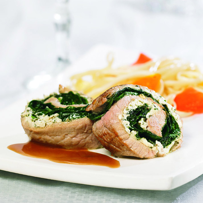 Veal Rosettes with Cheese & Spinach