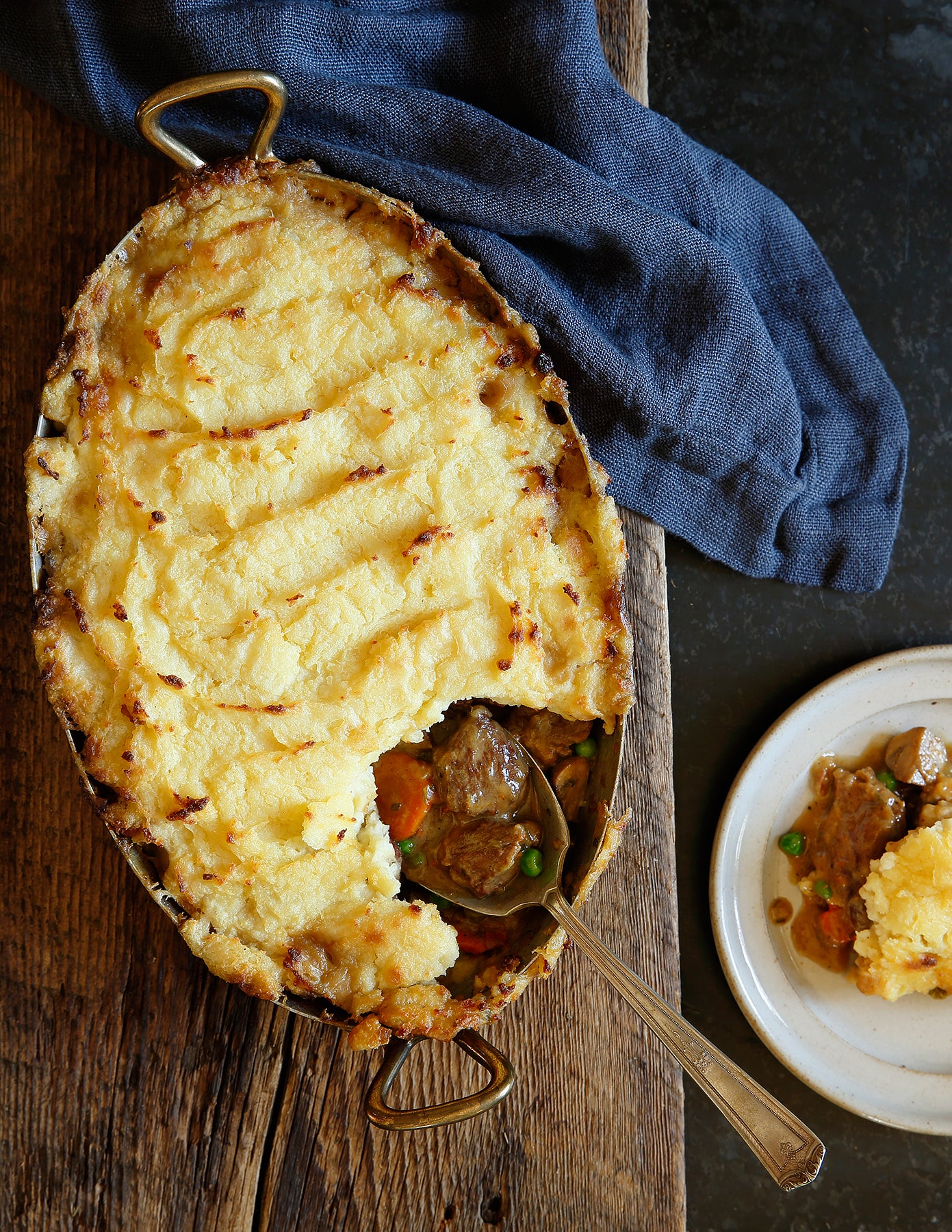 Shepherd's Pie with Mushrooms, Stout & Horseradish Potatoes